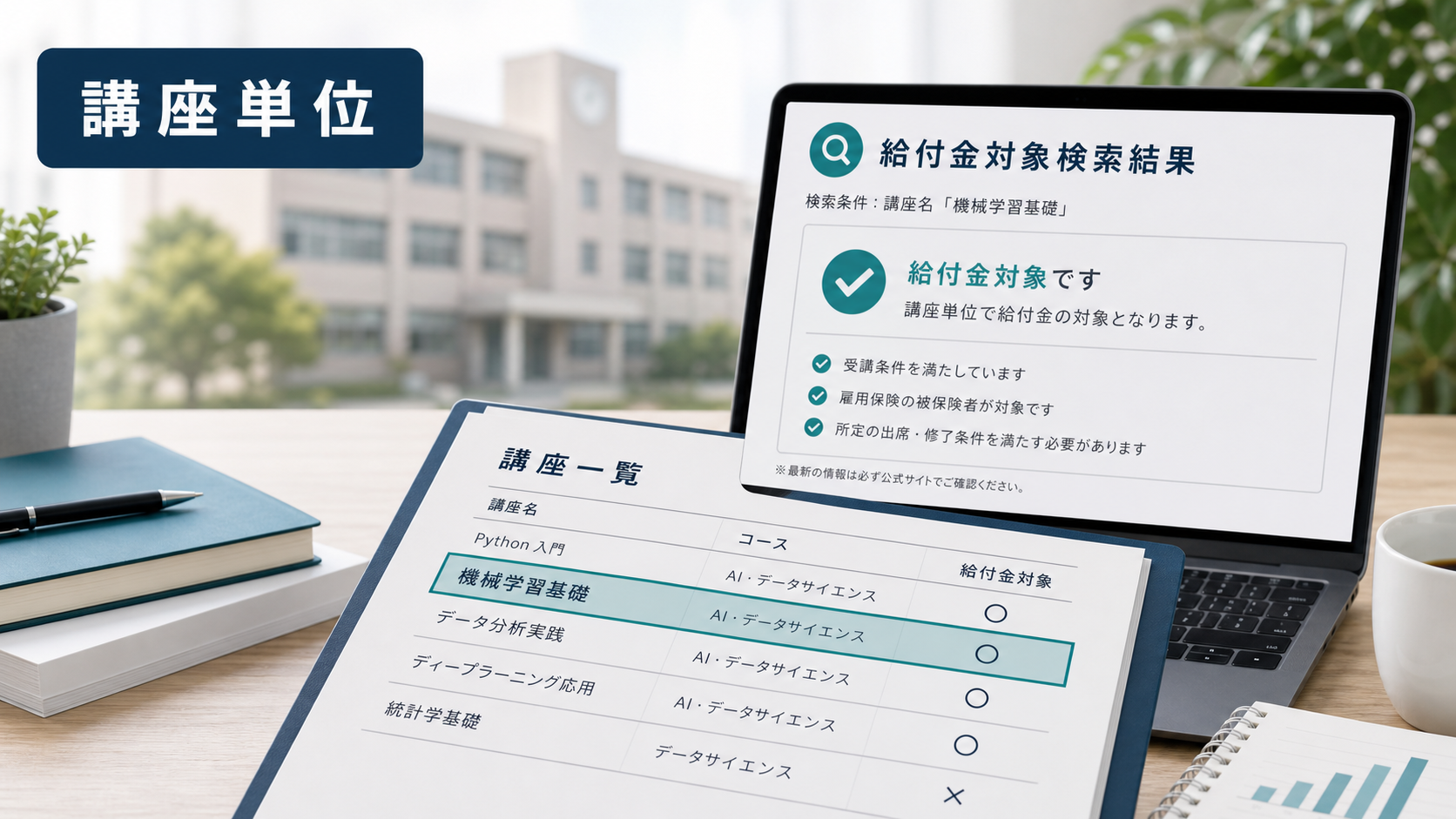 AIスクールの給付金対象は学校単位ではなく講座単位で確認する