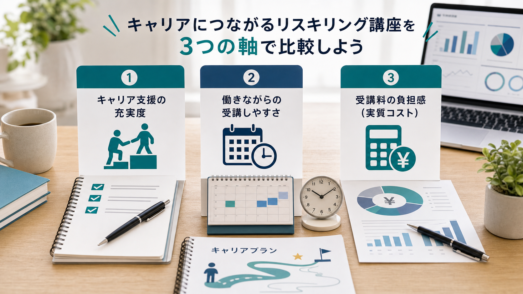 転職一体型リスキリング講座を比較する前に確認したい3つの判定軸【2026年版】