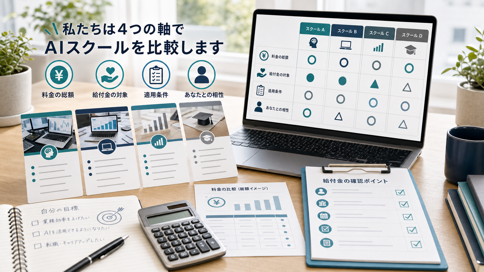 このサイトのAIスクール比較基準｜料金・給付金・条件をどう見ているか